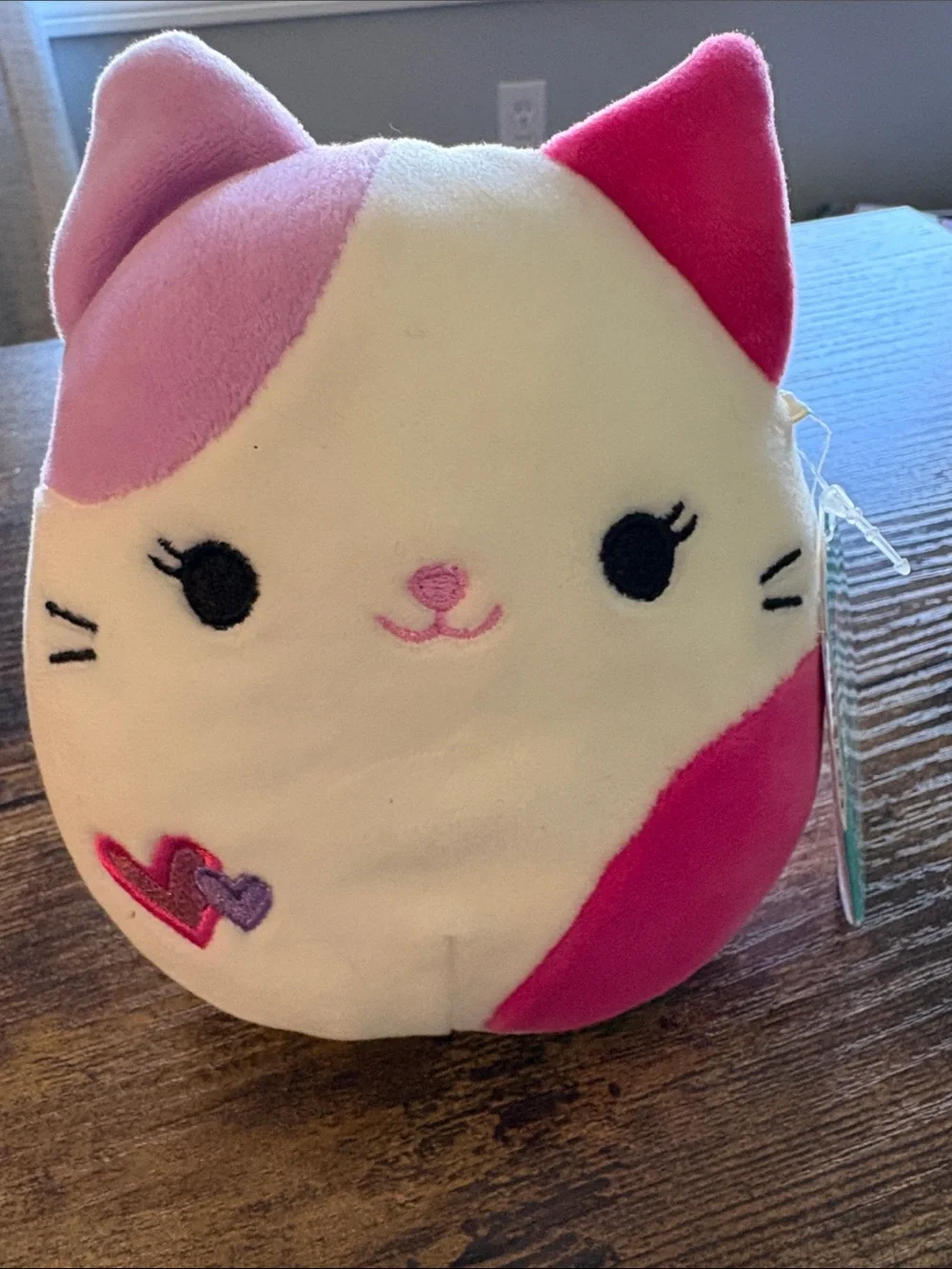 NWT—Tiffany Squishmallows White Pink Plush Cat (Small)